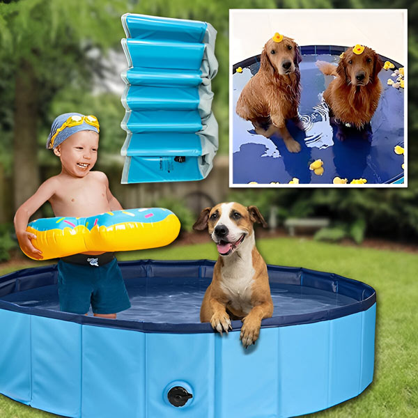 FoldiPool – Die faltbare Pool-Oase für Haustiere & Kinder!