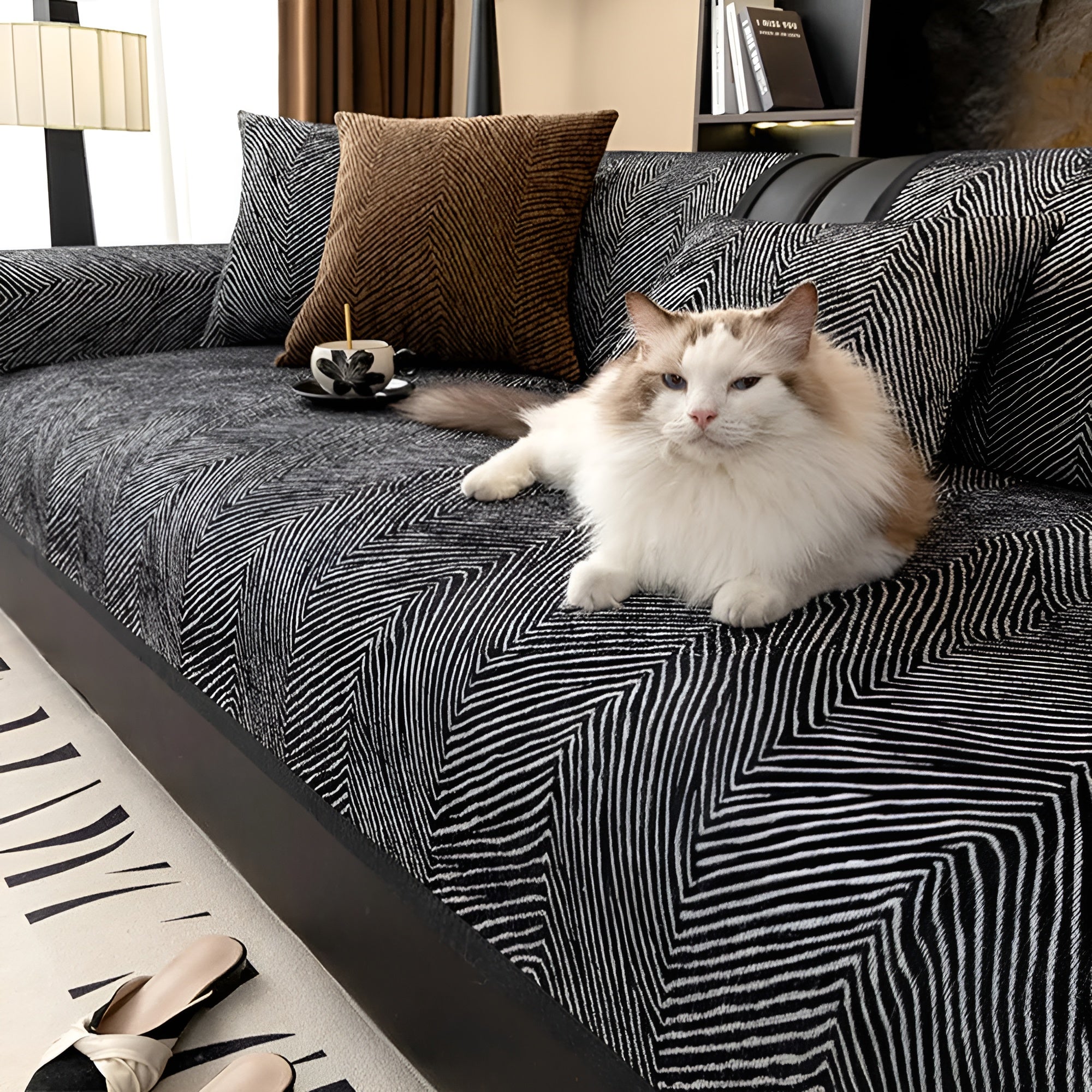 Velvona Sofabezug | Plüschiges Chenille-Material | Weich, Langlebig & Pflegeleicht | Baum-Design