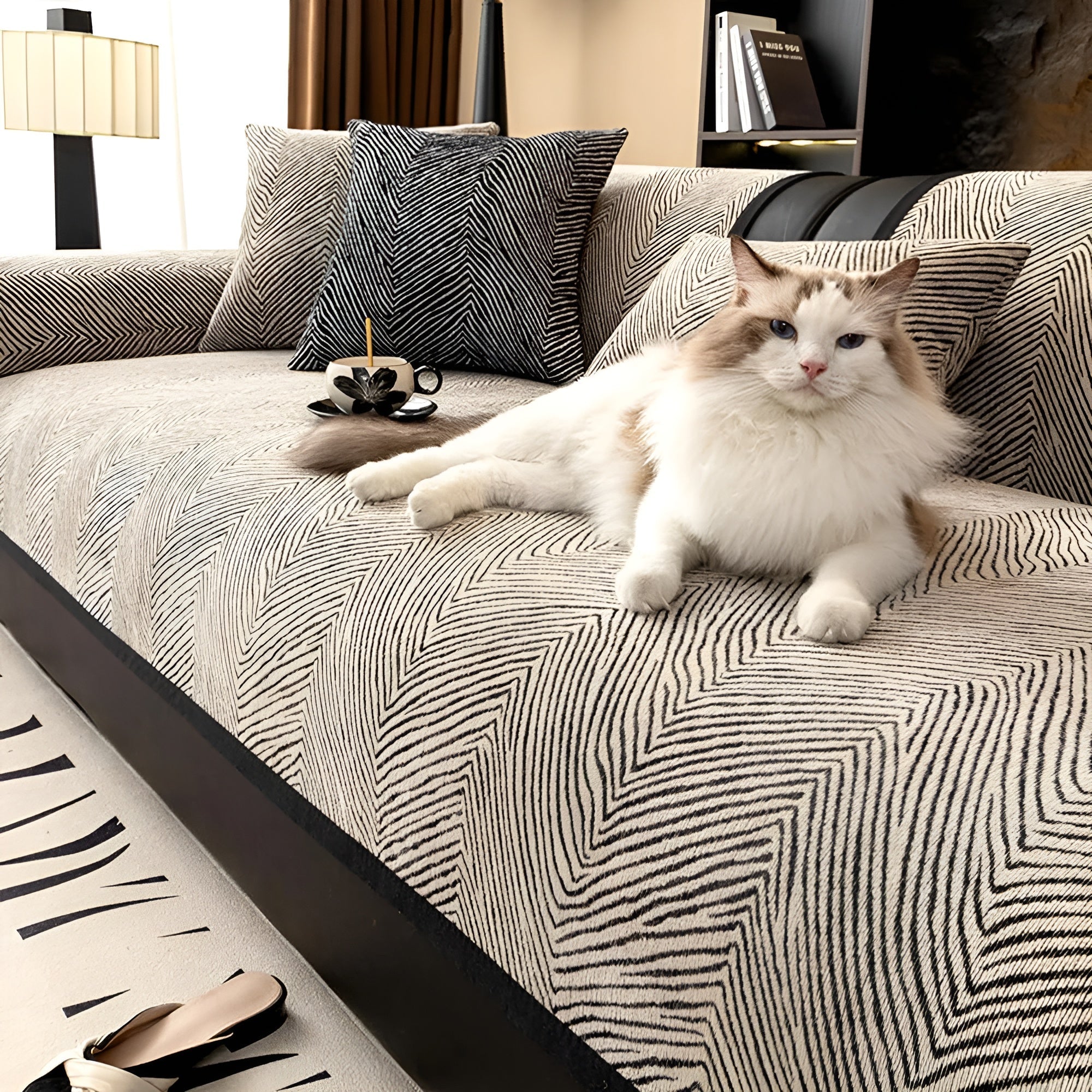 Velvona Sofabezug | Plüschiges Chenille-Material | Weich, Langlebig & Pflegeleicht | Baum-Design