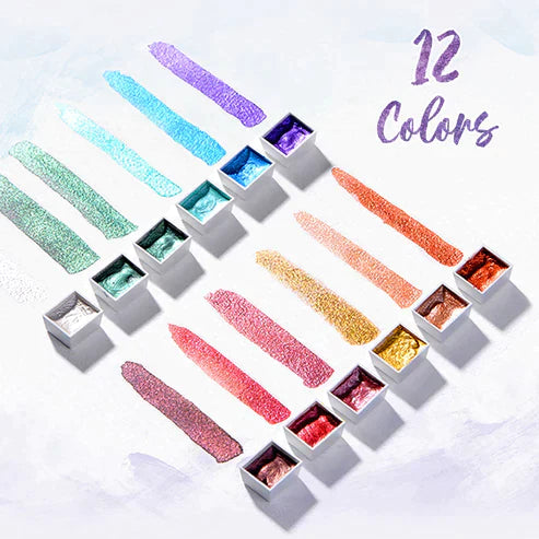 CreativeMetallic - 36 Farbsätze - Metallic-Aquarell-Farben [Letzter Tag Rabatt]