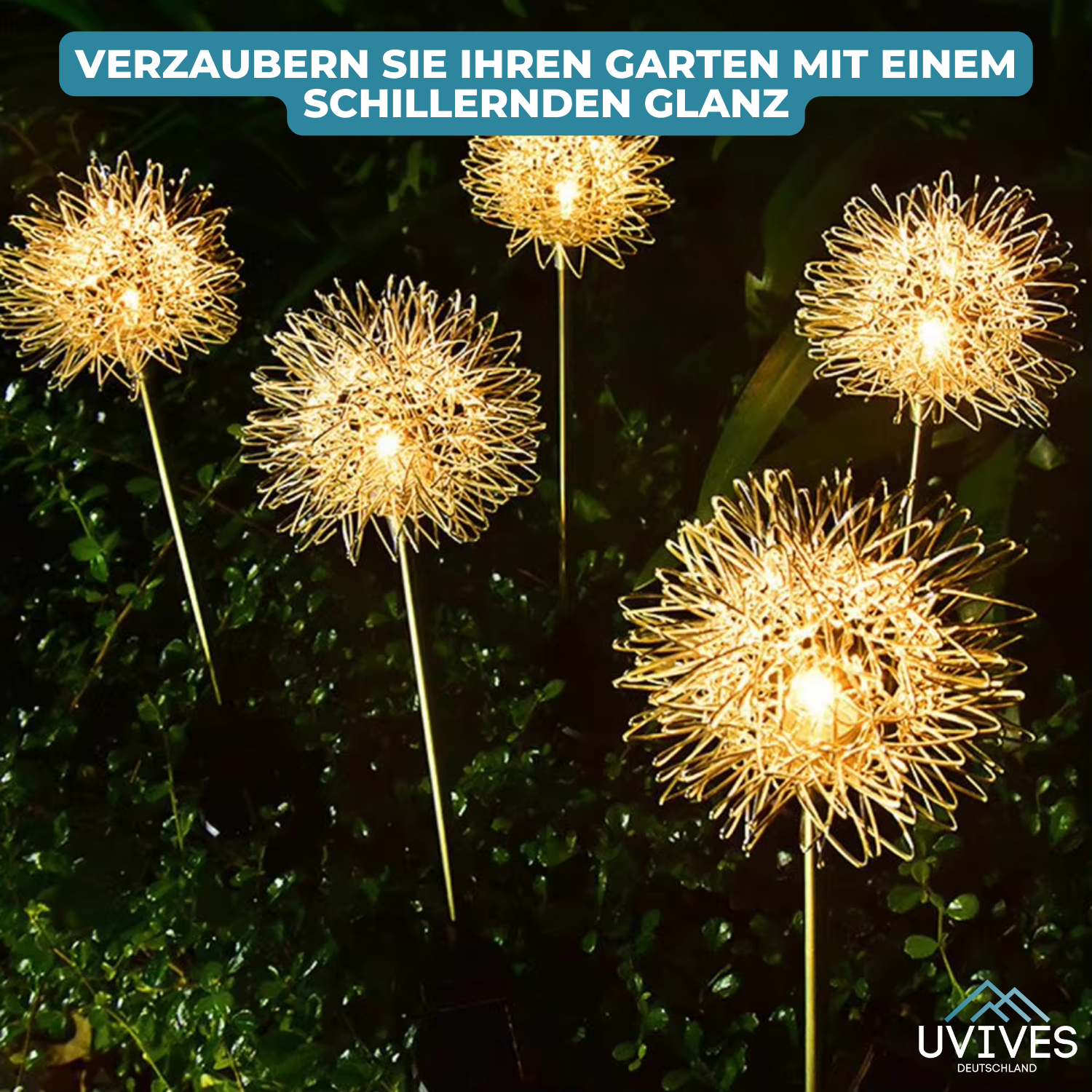 TwinklePuff - Wasserdichte Solar-Gartenleuchte im Pusteblumen-Design