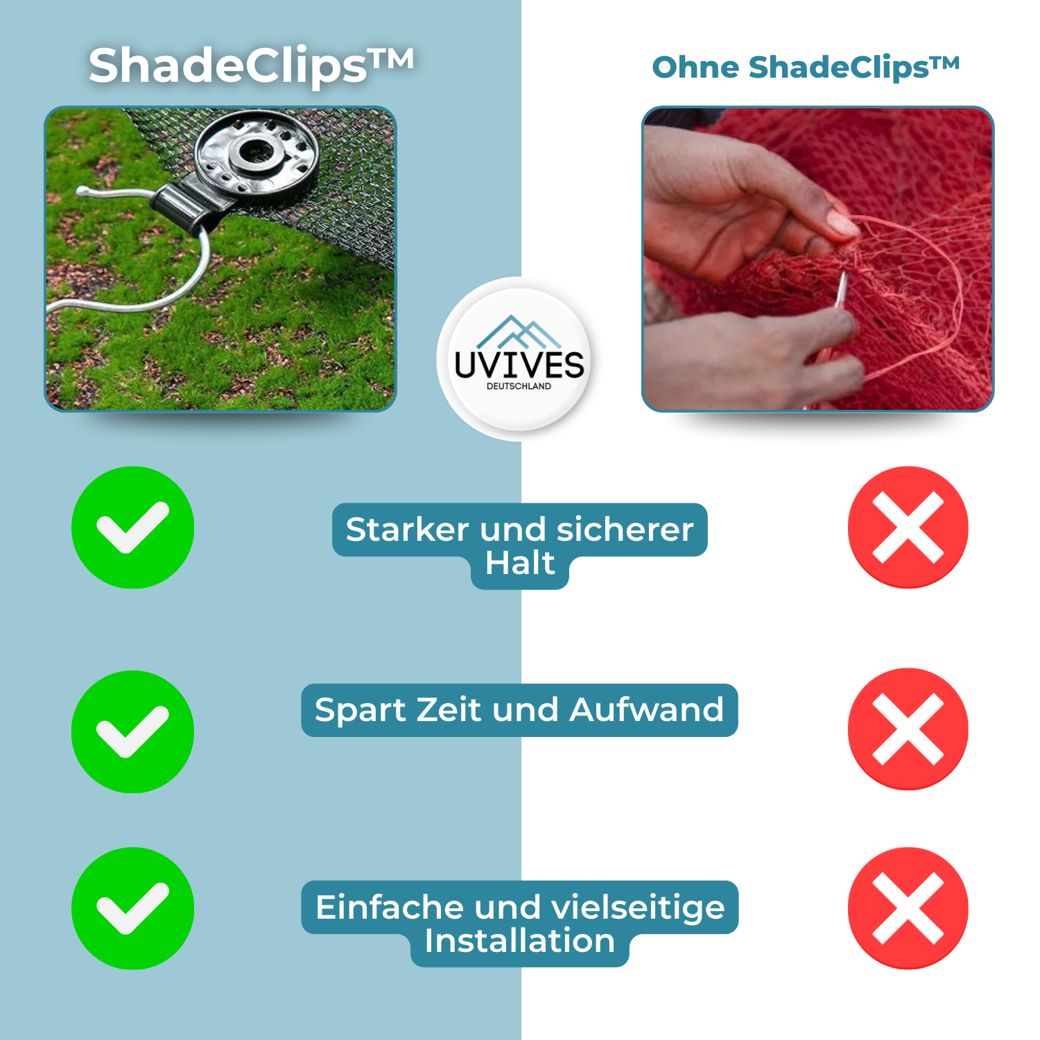20+20 GRATIS | ShadeClips – Die einfache Lösung zur sicheren Befestigung von Schattiernetzen
