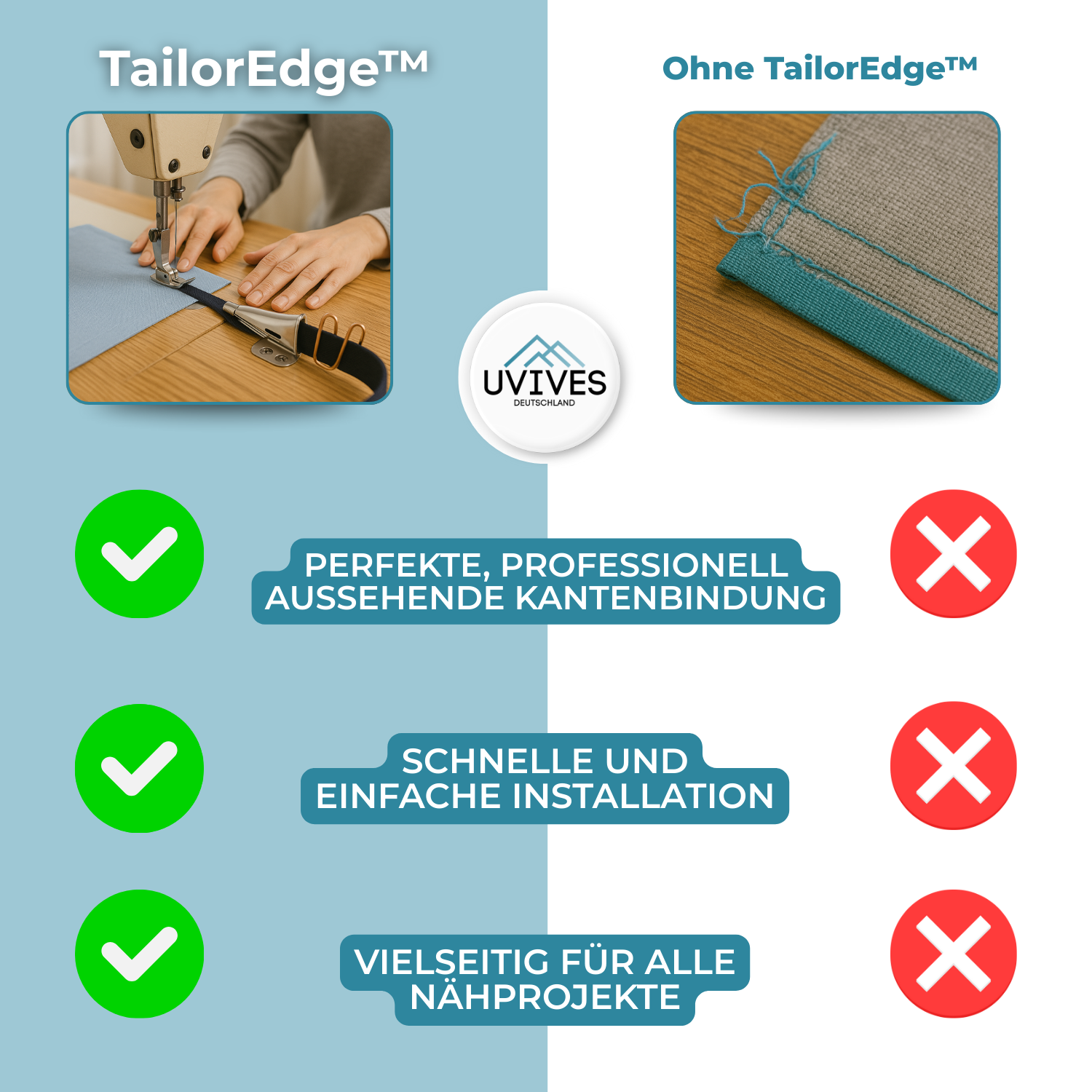 TailorEdge™ - Kantenfalter für Nähmaschinen