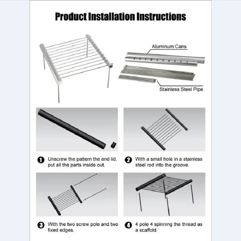 HeatPacker | Faltbarer Mini-Grill | Edelstahl & Tragbar | Camping & Outdoor BBQ