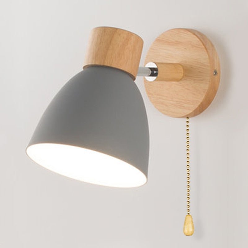 Skandiora Wandlampe | Holzdesign | Druckknopf-Bedienung | LED-kompatibel