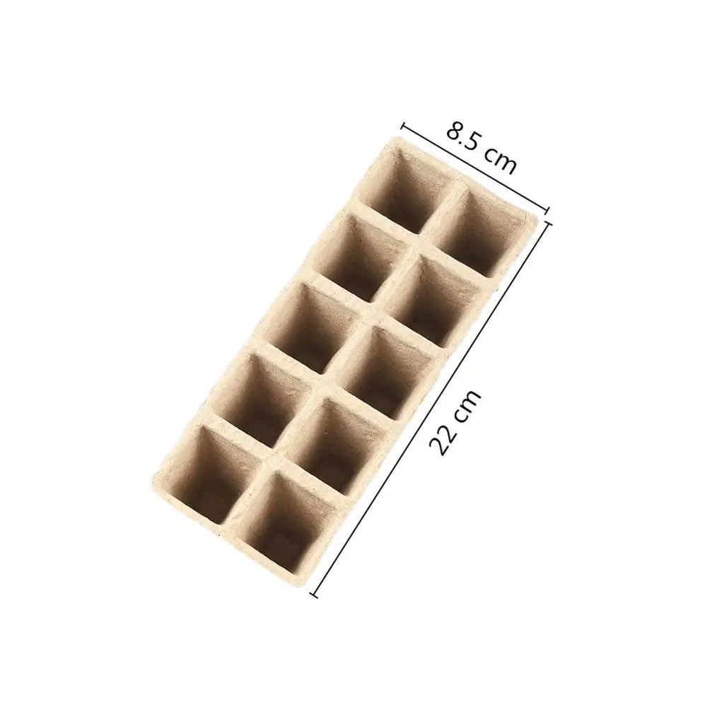Growveda Anzuchtplatten | 10 Zellen | Biologisch Abbaubar | Für Gemüse, Kräuter & Blumen