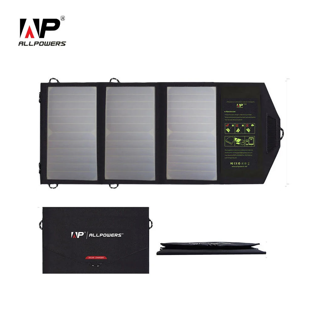 PowerSolar 21 | Kompaktes Solarladegerät | 10.000mAh Akku | Dual USB + USB-C Schnellladung | Faltbar & Wasserdicht