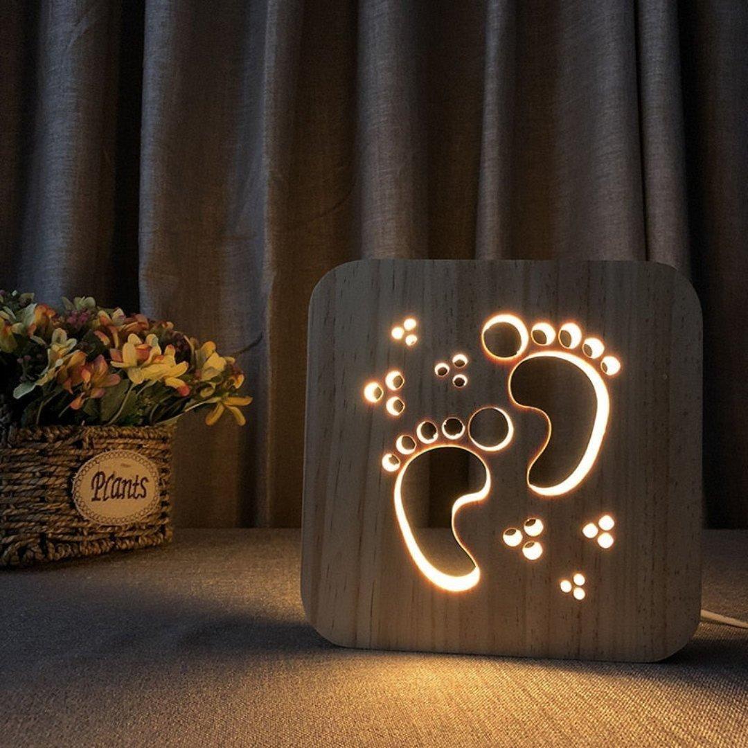 Holzlicht Hundo | 3D-Hundelampe | Warmes LED-Licht | USB-Betrieb