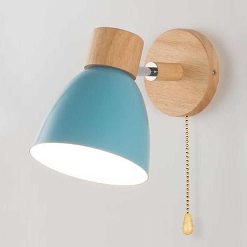 Skandiora Wandlampe | Holzdesign | Druckknopf-Bedienung | LED-kompatibel