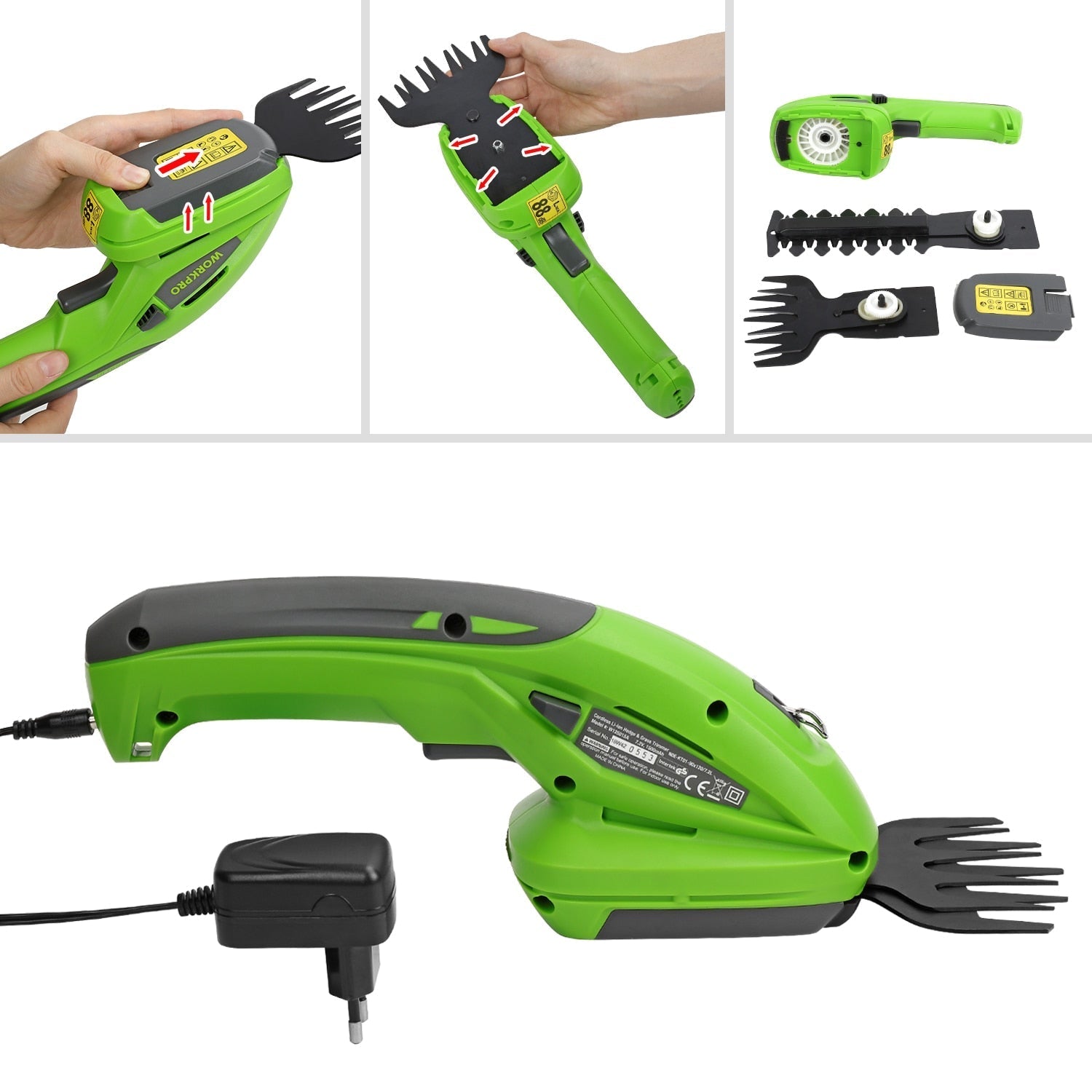 EcoTrim Pro | Akku-Strauch- und Grasschere | Leicht & Einhändig | Ideal für Gartenpflege & Präzises Schneiden