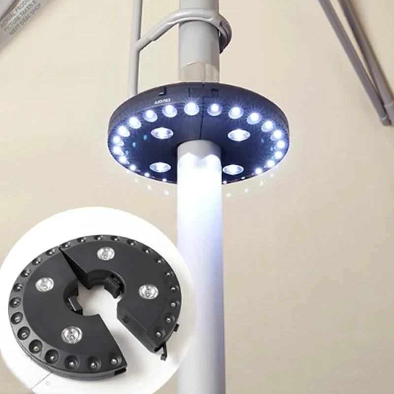 LightClip Schirmlicht | Kabellos & 3 Helligkeitsstufen | Für Garten & Camping