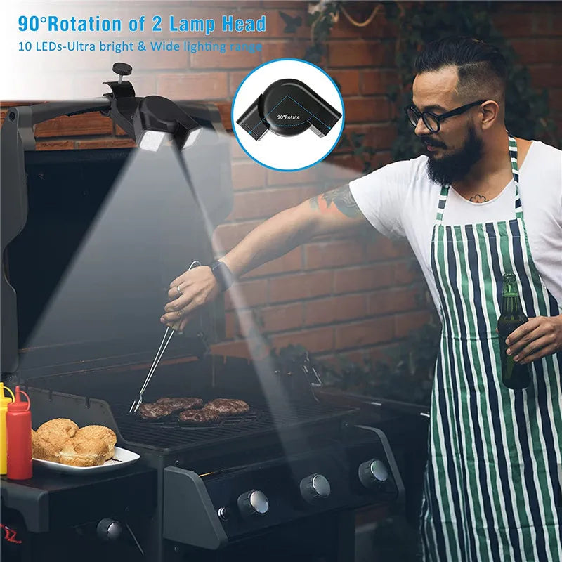 GrillLume LED Grilllampe | 360° Drehbar | Hitzebeständig & Superhell | Für BBQ & Outdoor