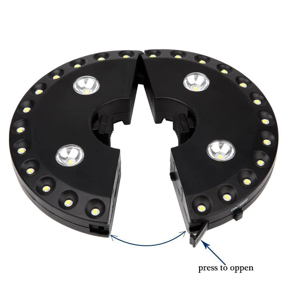 LightClip Schirmlicht | Kabellos & 3 Helligkeitsstufen | Für Garten & Camping
