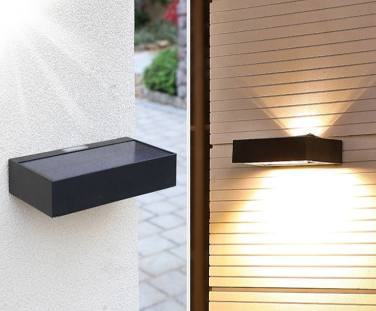 Veluna Beam Außenleuchte | Up-&-Down LED | Solarbetrieben & Wetterfest | Automatischer Sensor | Modernes Design