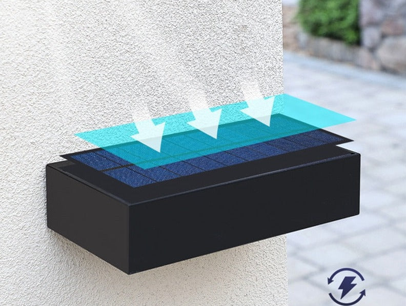 Veluna Beam Außenleuchte | Up-&-Down LED | Solarbetrieben & Wetterfest | Automatischer Sensor | Modernes Design