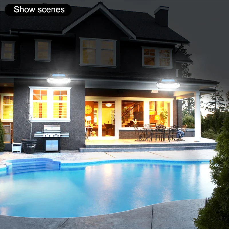 LuminoGuard | Solar LED Wandleuchte | 158 LEDs Bewegungsmelder | IP65 Wetterfest