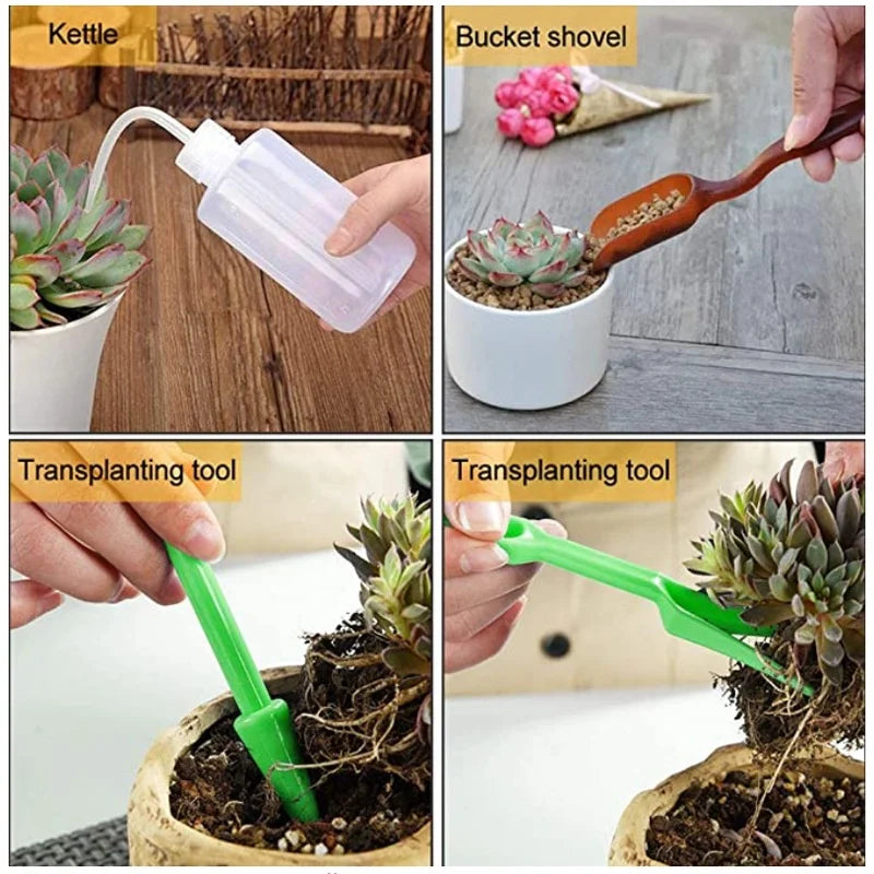 Floravivo | Mini-Gartenset | 13-teilig, präzise & langlebig | Bonsai, Sukkulenten & Zimmerpflanzen