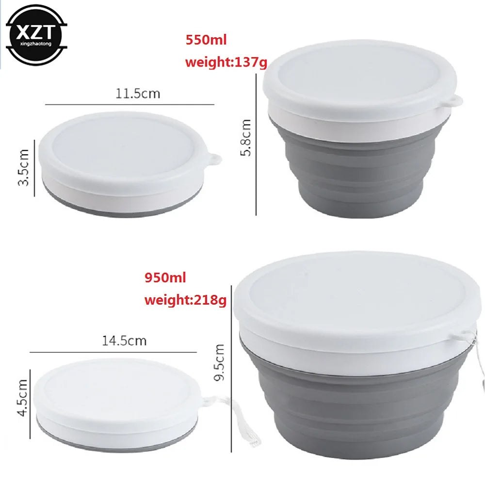 FlexiBowl | Faltbare Silikonschüssel | Mit Deckel & Platzsparend | Für Reisen Camping