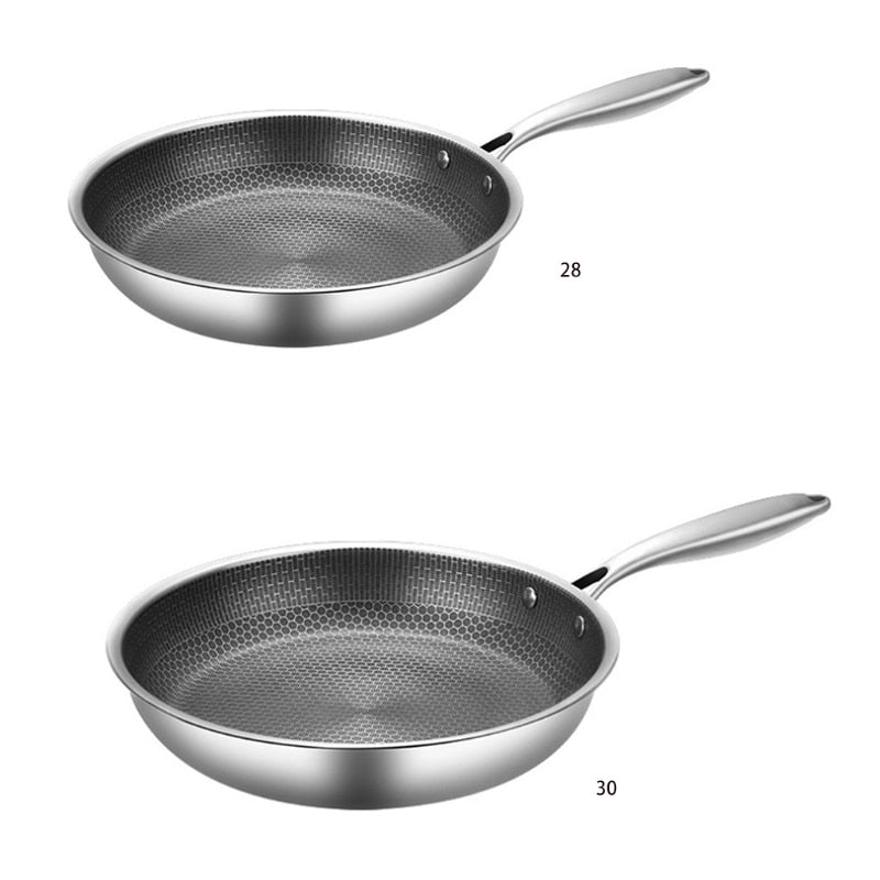 ChefLuxe | Edelstahl-Antihaft-Bratpfanne | Wabenstruktur | Ergonomischer Griff