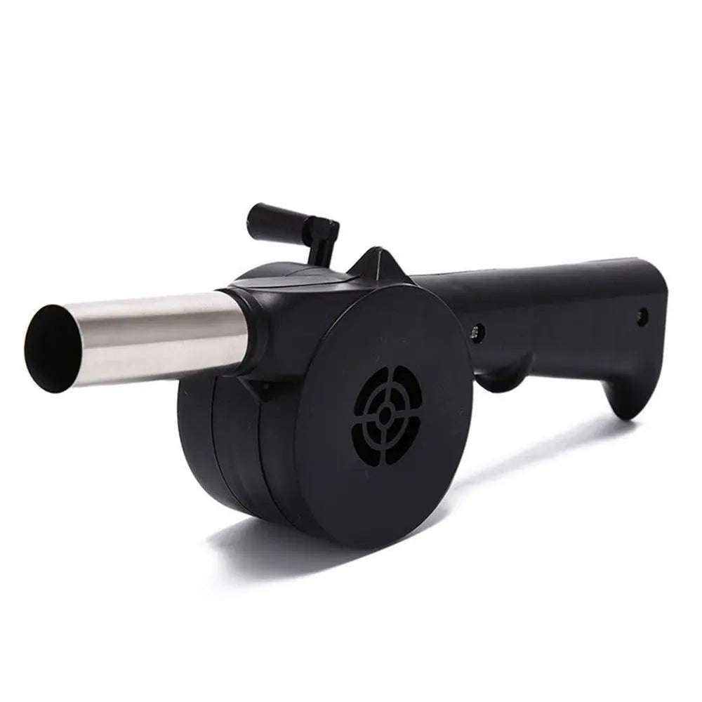 Flammo Handgrill-Ventilator | Kurbelbetrieb | Edelstahl | Für Holzkohle & BBQ