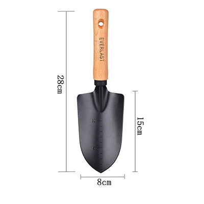 GardenPro | Gartenschaufel aus Carbonstahl | Ergonomischer Holzgriff | Ideal für Pflanzarbeiten & Blumenpflege