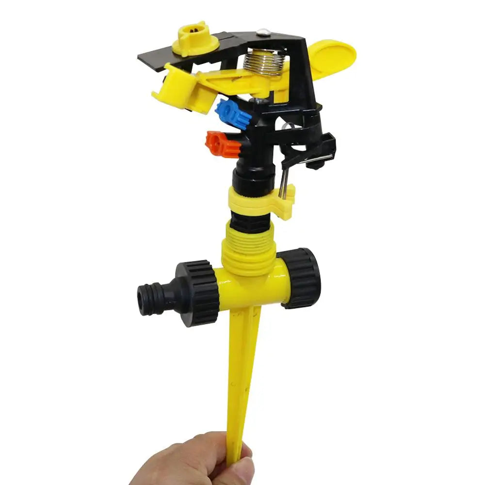 AquaRay | Schlaghebel-Sprinkler | 360° Rotation & Einstellbarer Wasserstrahl | Perfekt für Garten & Landwirtschaft