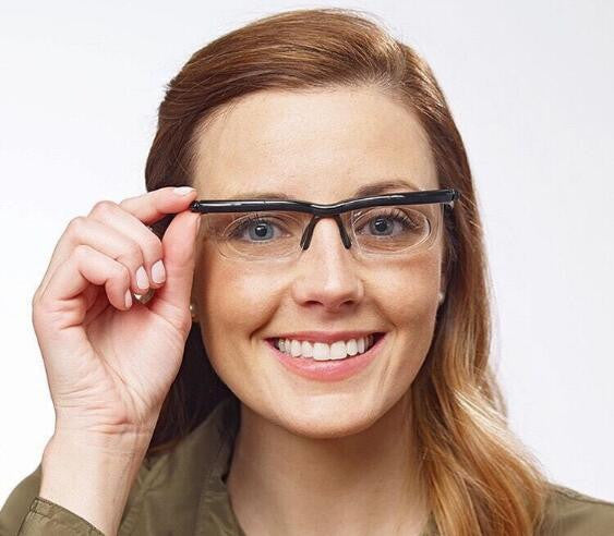 FlexView 3D | Einstellbare Lesebrille | Für Nah- & Fernsicht | Transparent-Schwarz