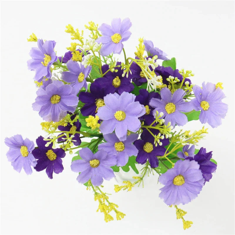 Floraviva Daisy | Kunstblumenstrauß | 7 Zweige mit 28 Gänseblümchen | Seidenoptik