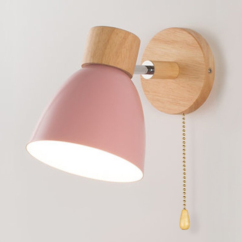 Skandiora Wandlampe | Holzdesign | Druckknopf-Bedienung | LED-kompatibel