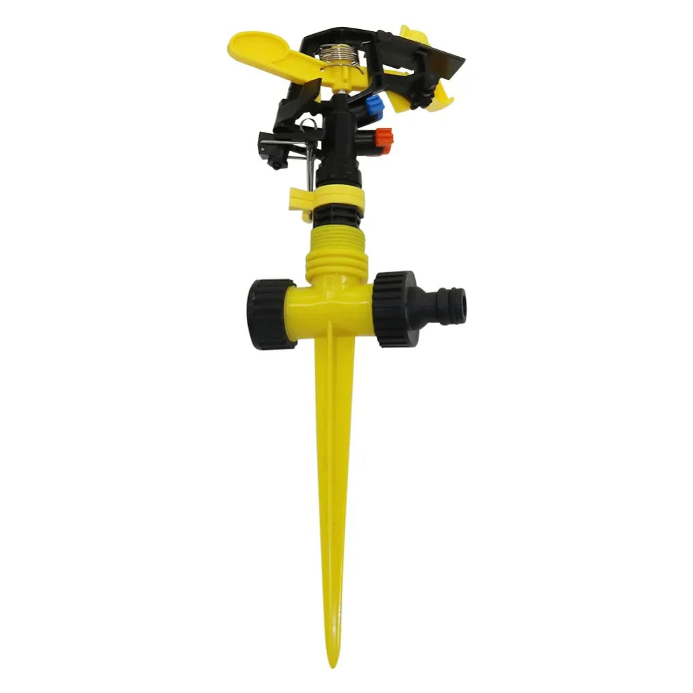 AquaRay | Schlaghebel-Sprinkler | 360° Rotation & Einstellbarer Wasserstrahl | Perfekt für Garten & Landwirtschaft