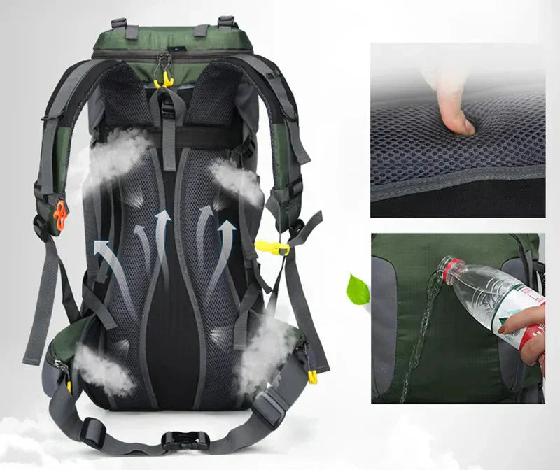 DryVenture 60L | Wasserdichter Outdoor-Rucksack | 60L Volumen | Komfortable Polsterung