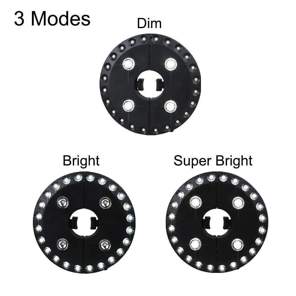 LightClip Schirmlicht | Kabellos & 3 Helligkeitsstufen | Für Garten & Camping