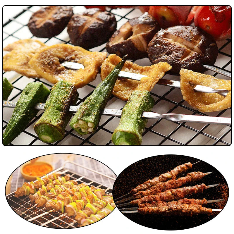 GrillMax | Edelstahl Grillspieße | Rostfrei & Wiederverwendbar | 10/15er Set