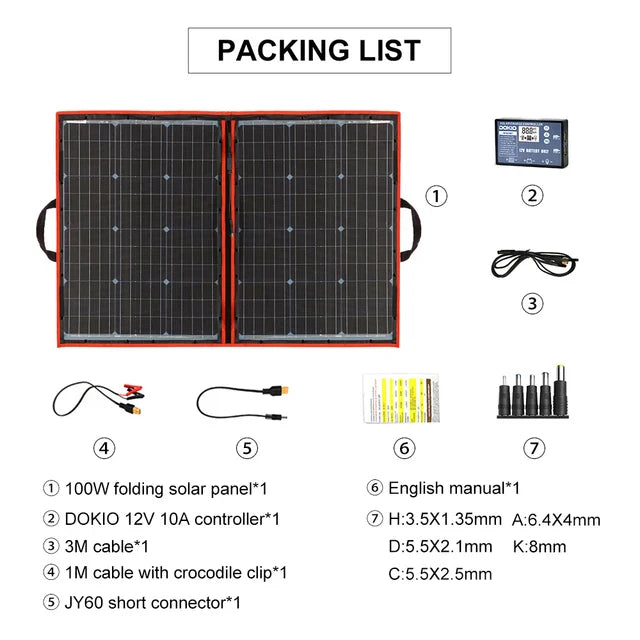 SunVoyager Fold 100W | Tragbares Solarpanel | Hohe Effizienz | Mit Laderegler | Für Camping & Outdoor