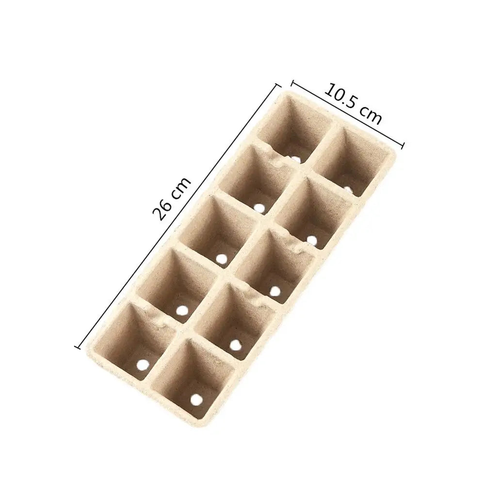Growveda Anzuchtplatten | 10 Zellen | Biologisch Abbaubar | Für Gemüse, Kräuter & Blumen