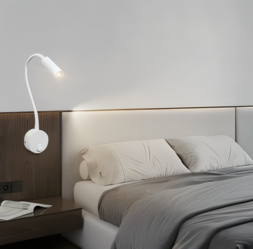 FlexiGlow™ – Stilvolle LED Nachttischlampe mit flexiblem Schwanenhals