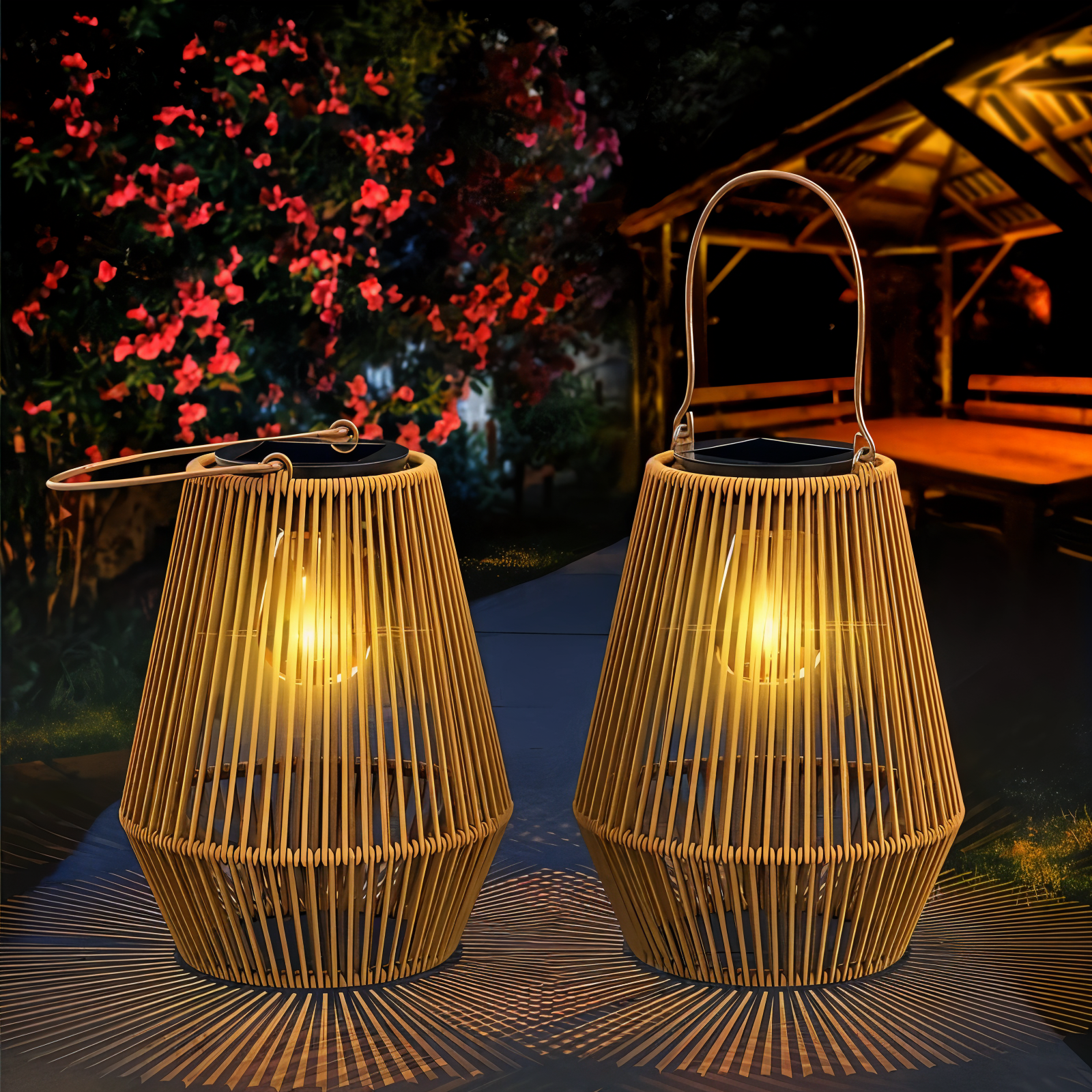 SolarGlow BambooLight | Handgefertigt | Solarbetrieben | Wetterfest