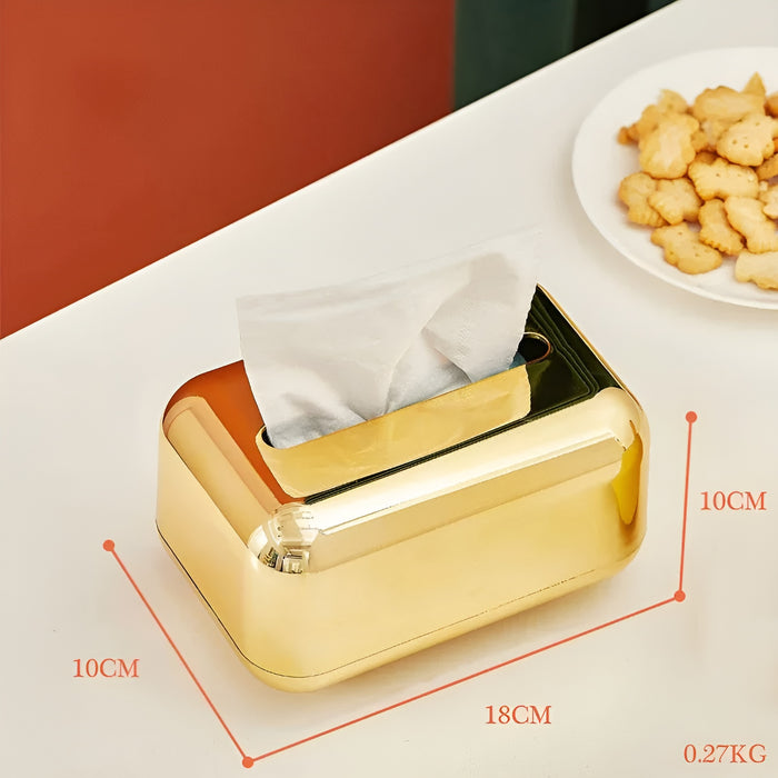 Glanzivo Taschentuchbox | Goldene Spiegeloptik | Elegant & Robust | Für Alle Boxen