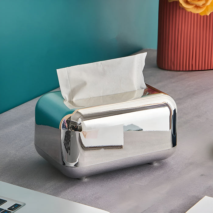 Glanzivo Taschentuchbox | Goldene Spiegeloptik | Elegant & Robust | Für Alle Boxen