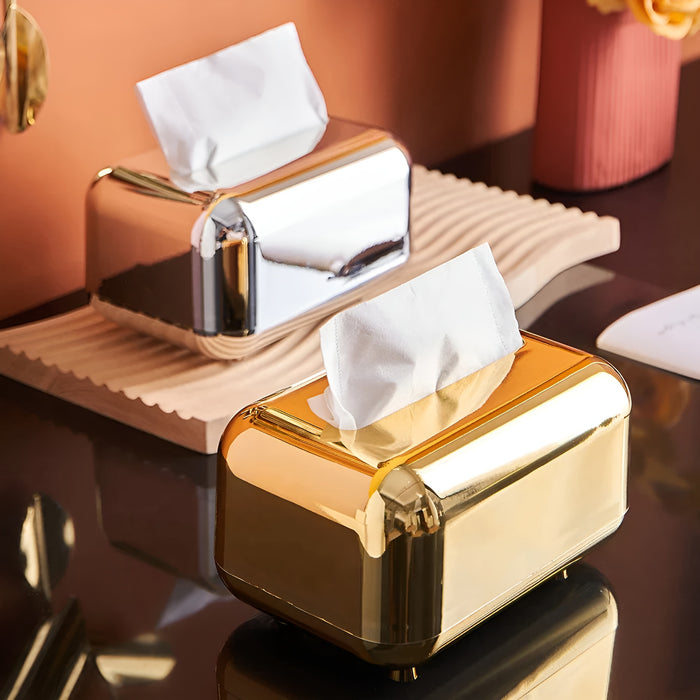 Glanzivo Taschentuchbox | Goldene Spiegeloptik | Elegant & Robust | Für Alle Boxen