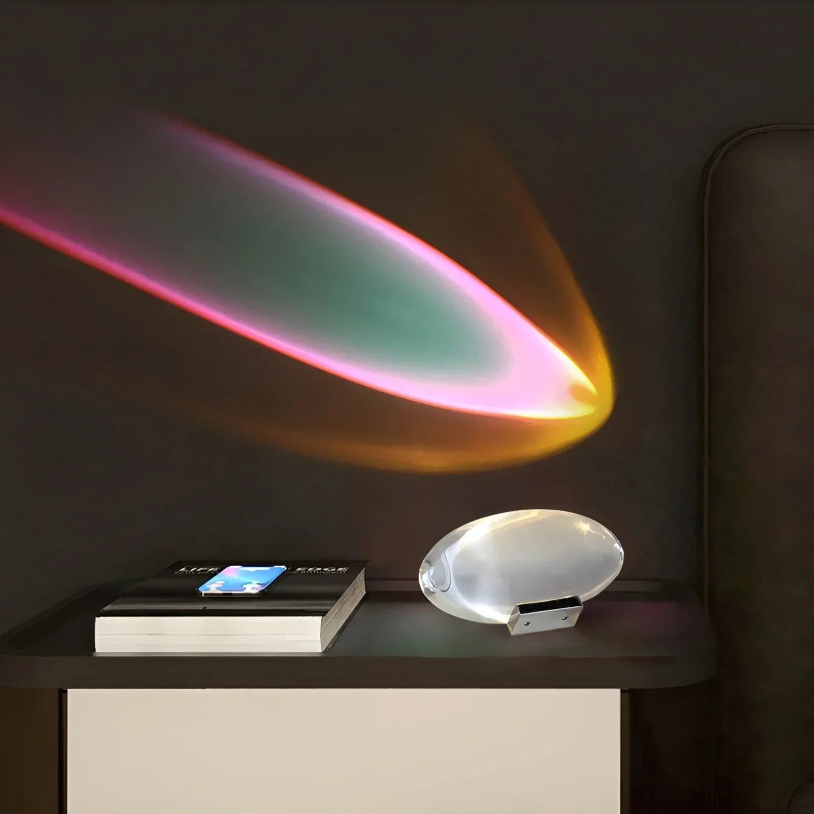 Auravue Projektionslampe | 360° Prisma-Effekt & LED | Kompakt & USB-betrieben | Für Schlafzimmer & Deko