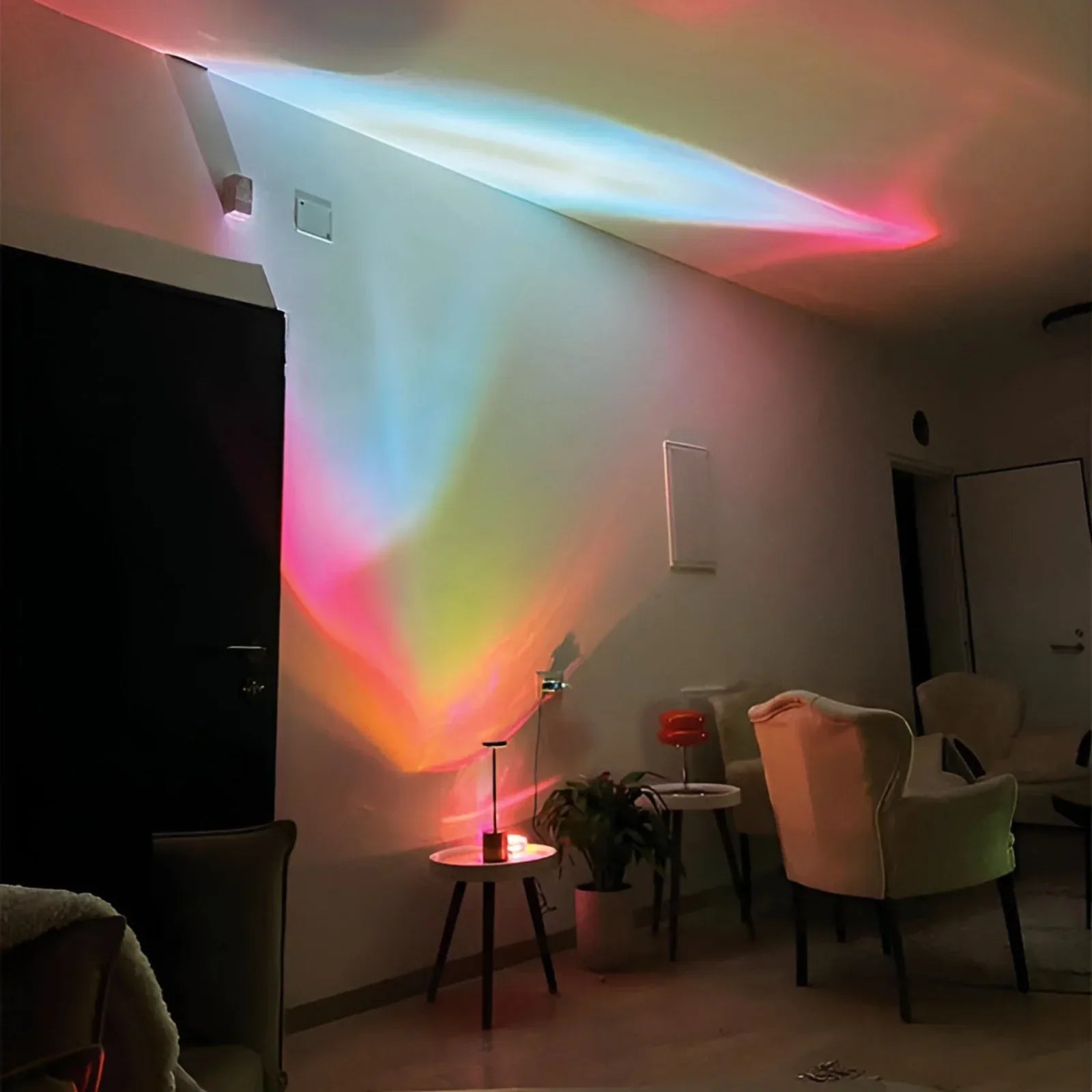 Auravue Projektionslampe | 360° Prisma-Effekt & LED | Kompakt & USB-betrieben | Für Schlafzimmer & Deko