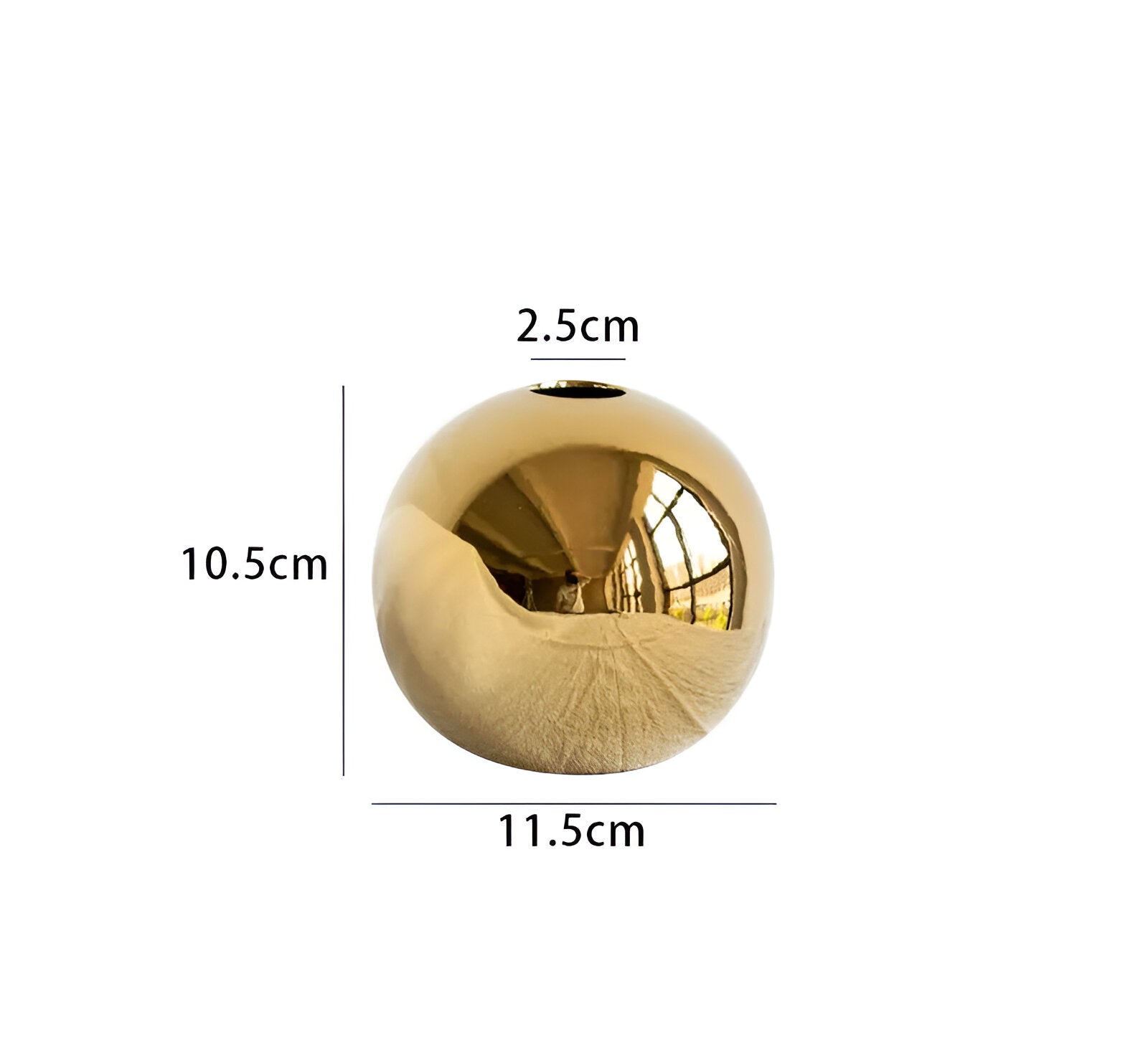 Vazella Keramikvase Gold | Rund & Glänzend | Luxuriöses Designobjekt | Für Blumen & Dekoration