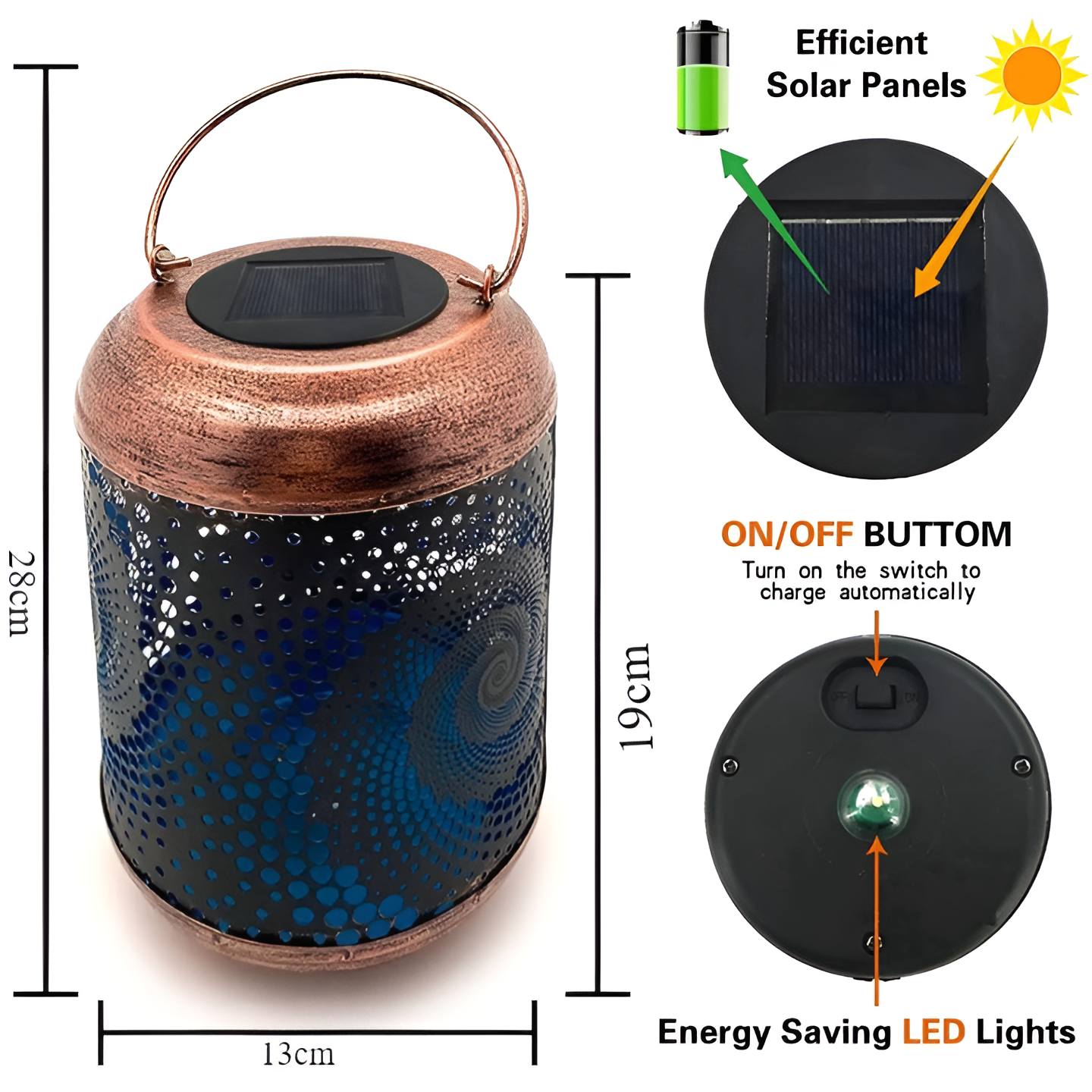 LumaGarden SpiralLight | Solarbetriebene Projektionsleuchte | Dekoratives Eisen-Design