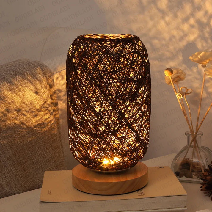 LichtWurzel Tischlampe | Natürliches Holzdesign | Warmweißes LED-Licht | 24 cm Höhe