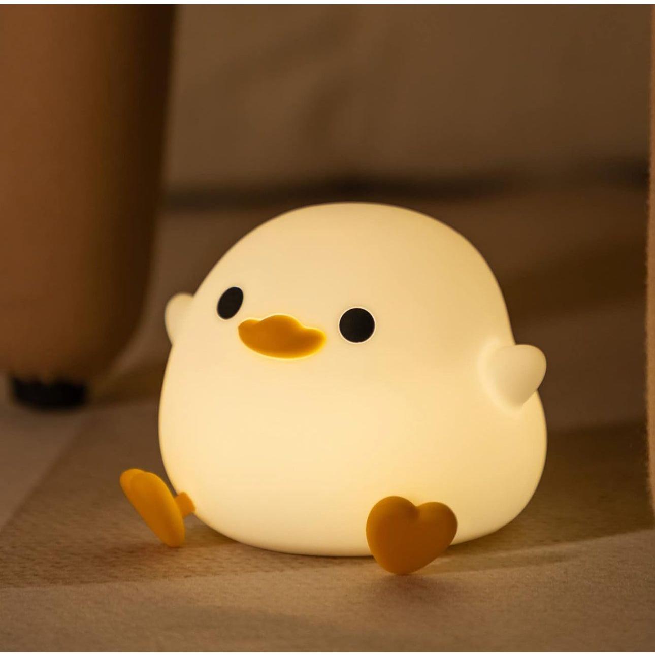 GlowDuck Mini | LED-Nachtlicht Ente | Weiches Silikon | Wiederaufladbar via USB