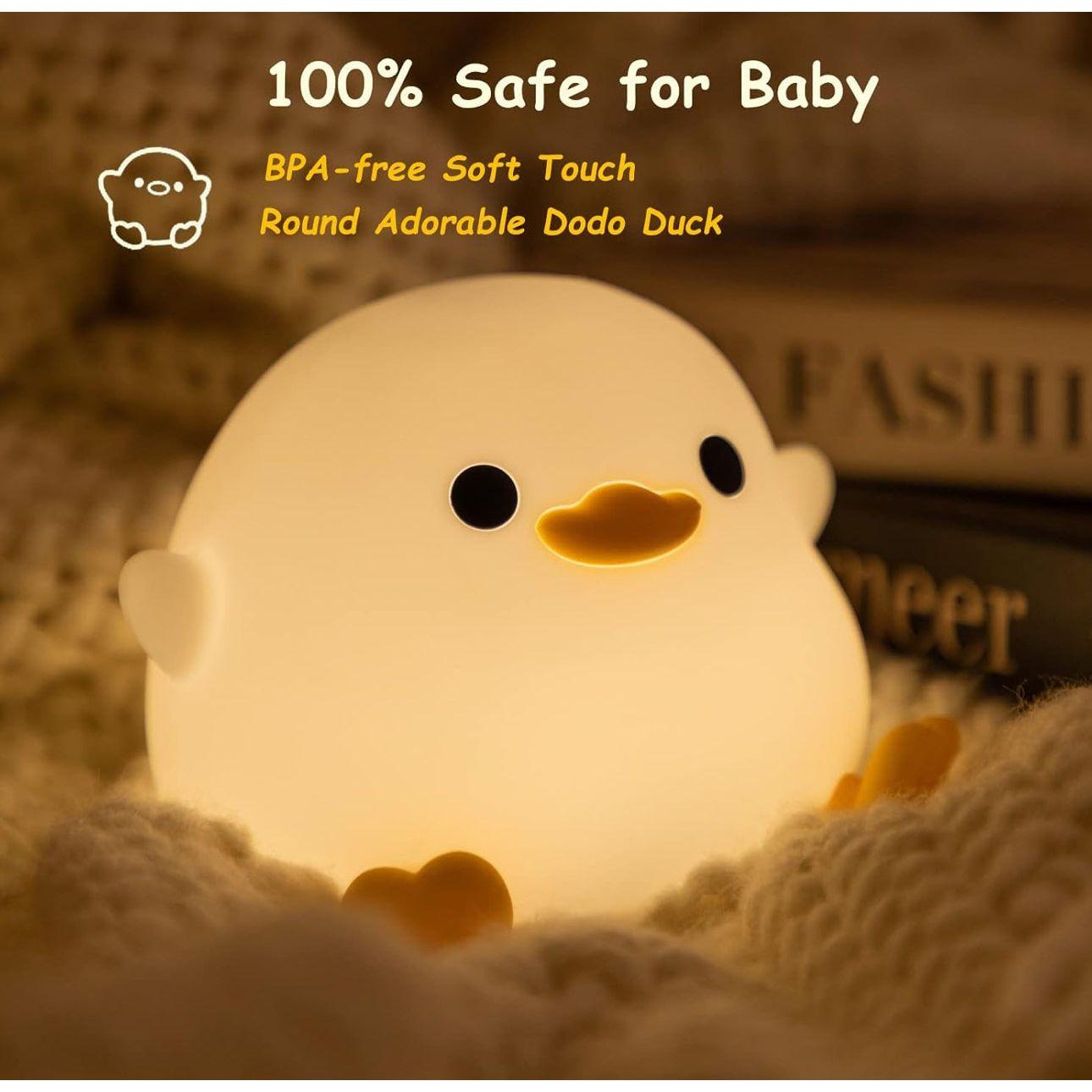GlowDuck Mini | LED-Nachtlicht Ente | Weiches Silikon | Wiederaufladbar via USB