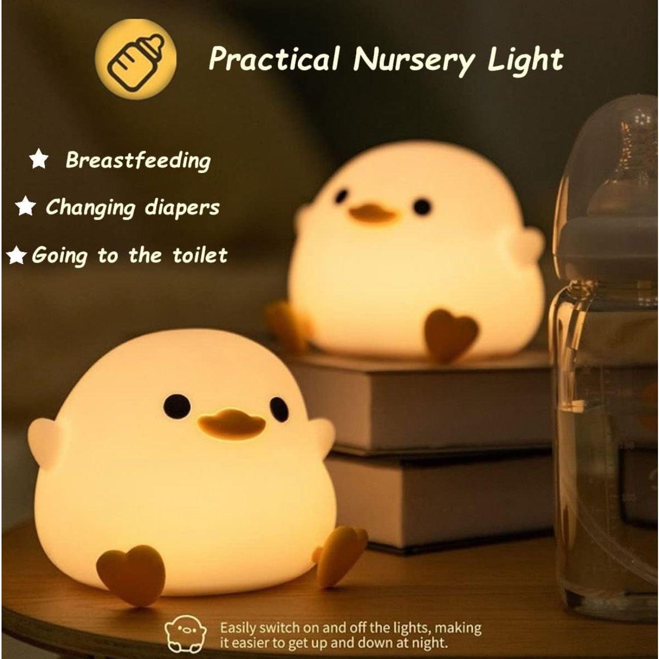 GlowDuck Mini | LED-Nachtlicht Ente | Weiches Silikon | Wiederaufladbar via USB