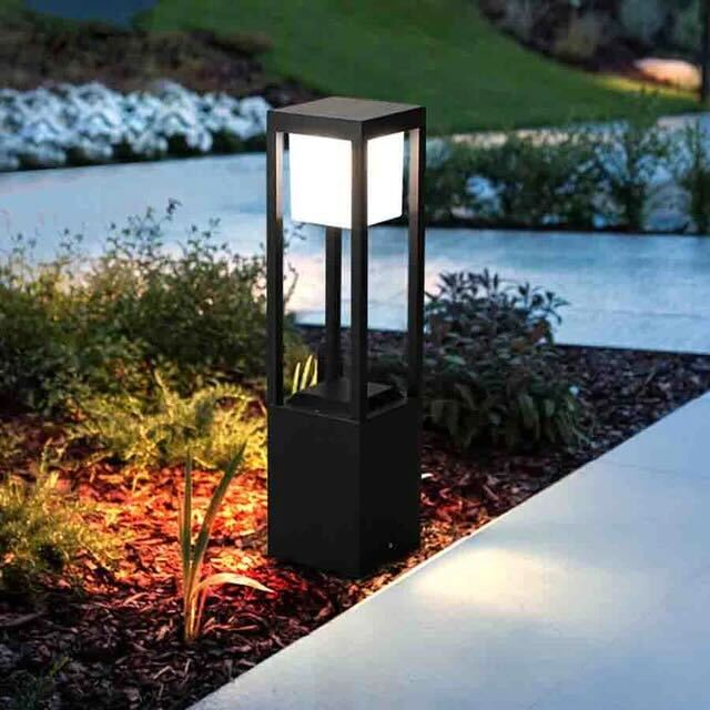 Solarin EdgePost | Solar Gartenleuchte Modern | Warmweißes LED-Licht | Kabellos & Wetterfest | 60 cm Aluminium-Säule