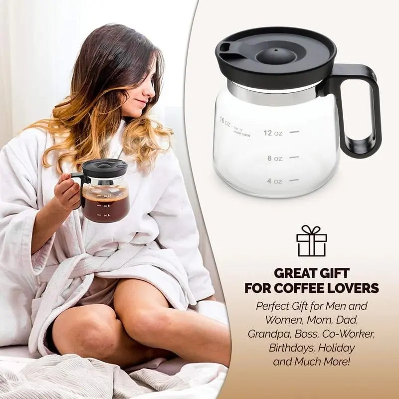 BrewMate – Der stilvolle Glasbecher im Kaffeekannen-Design